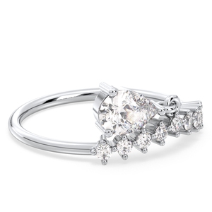 Anillo de Compromiso REYES al por Mayor con Moissanita Certificada GRA en Oro Blanco de 14K y 18K, Regalo de Joyería Fina para Mujer - Product Image 3