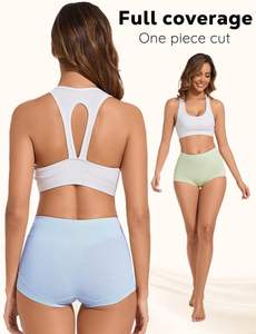 Culotte taille haute confortable pour femme grande taille, avec boutons, en tissu extensible doux, respirant, taille sécurisée, couvrance intégrale - Product Image 3