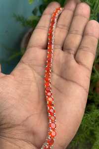 สร้อยข้อมือคาร์เนเลียนเงินแท้ 925 พลอยสีแดงธรรมชาติทำด้วยมือดีไซน์ทรงกลมเครื่องประดับของขวัญสำหรับผู้หญิง - Product Image 3