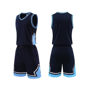 Ensemble d'uniformes de basketball en polyester de haute qualité, personnalisable avec nom et numéro d'équipe imprimés, séchage rapide, sans manches, vêtements de sport, lot en gros - Product Image 2