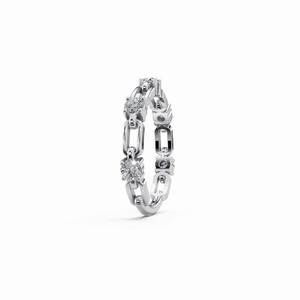 Anillo de Diamantes Cultivados en Laboratorio con Certificación IGI, Cadena de Eslabones, Oro Blanco de 18K - Product Image 4