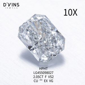 เพชร D'vins Jewels HPHT CVD เพชรเลี้ยงในห้องปฏิบัติการ 1-5 กะรัต ทรงเรเดียนท์คัท เพชรสร้างในห้องปฏิบัติการ - Product Image 2