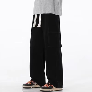 Jeans cargo en denim délavé coupe droite style hip-hop décontracté pour jeunes hommes - Vente en gros - Product Image 2