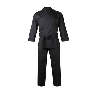 Uniforme de Taekwondo noir côtelé professionnel, combinaison d'arts martiaux Dobok, vêtements d'entraînement respirants pour le karaté, pour enfants et adultes - Product Image 1