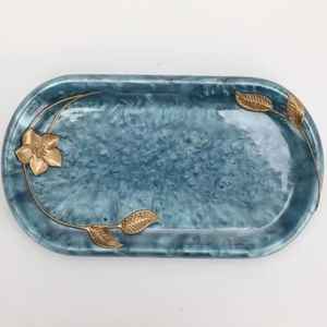 Meilleure Vente Plateau de Service Ovale en Résine Bicolore, Assiettes Faits Main Écologiques et Lavables au Lave-Vaisselle pour Mariages et Usage Domestique - Product Image 2