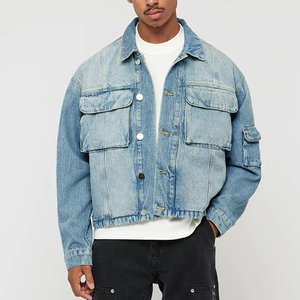 Vestes et manteaux en denim tissé 100% coton pour hommes, personnalisation unisexe, style décontracté classique, écologique, coupe-vent, avec un style original - Product Image 2