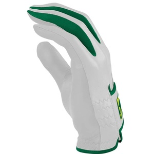 Gants de golf en cuir Bruce Cabretta blancs avec bordure verte, antidérapants, légers, fermeture auto-agrippante, unisexe, pour usage sportif - Product Image 4