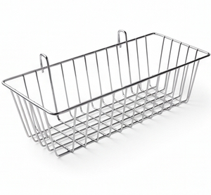 Premium Rectangular Metal <b>Wire</b> <b>Storage</b> <b>Basket</b> Hanging Type For Multi Purpose Neatening And Organizing - Product Image 1