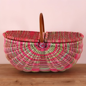 ตะกร้าปิกนิกหวายสีชมพูใส่โลโก้ได้ตามต้องการ - Product Image 3
