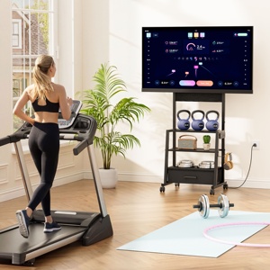 Support <span class=keywords><strong>TV</strong></span> <span class=keywords><strong>mobile</strong></span> sur roulettes <span class=keywords><strong>pour</strong></span> écrans de 32 à 55 pouces, chariot <span class=keywords><strong>TV</strong></span> avec station de charge et étagères multi-niveaux <span class=keywords><strong>pour</strong></span> la maison, la salle de sport et le salon - Product Image 6