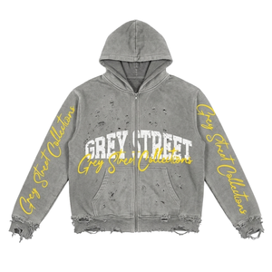 High Quality <b>Acid</b> Washing Men's Hoodie Custom Oversized Spray Distressed Hoodies With <b>Drop</b> Shoulder in Stock Hooded Hoodie - Product Image 1