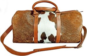 Sac de voyage en cuir de vachette véritable, sac de sport en cuir véritable, fermeture éclair tendance, respirant, grande capacité, sac de voyage pour le week-end LHDB-0038 - Product Image 4