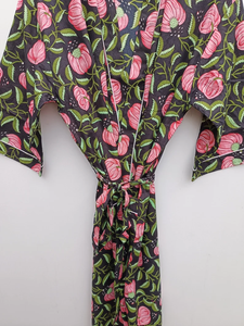 Bata Kimono de Algodón Suave y Transpirable con Estampado de Dibujos Animados Naaz Textile para Mujer, Camisón de Verano Hecho a Mano ODM con Cuello en V y Cintura Elástica - Product Image 2