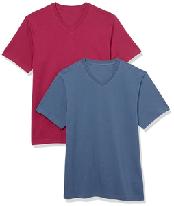 Camisetas personalizadas para hombre, lisas, rosa y azul, de manga corta, informales, suaves, transpirables, de verano, a la moda, para uso diario. - Product Image 1