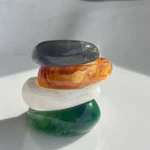 Resin <b>Plain</b> Band <b>Ring</b> with Geometric Design Modern Christian Wedding Bands <b>Rings</b> Unisex Daily Wear Jewelry Third Party Certified - Product Image 4