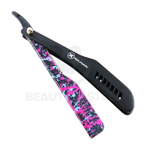 Professional Straight Edge Barber <b>Razor</b> <b>Set</b> with Black and White Ergonomic Handles and Stainless Steel Blade Holder - Product Image 2