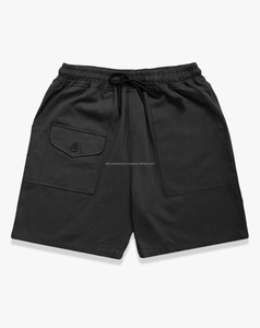 Pantalones Cortos Cargo de Pana para Hombre, Cintura Media, Estilo Hip Hop, Transpirables, Resistentes al Viento, de Secado Rápido, Color Sólido, Cierre con Cordón, 100% Poliéster - Product Image 1