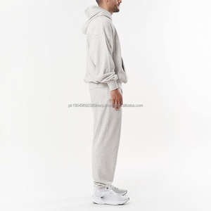 High Quality Custom logo Boxy Fit Tracksuits <b>Light</b> Weight Oversized Cotton 400 450gsm Fleece Men Hoodie and Joggers Sets for men - Product Image 5