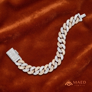 สร้อยข้อมือทองคำ 18K แบบ Cuban Link ประดับเพชรโมอิสซาไนต์ สไตล์ฮิปฮอป สร้อยข้อมือแบบโซ่เส้นเล็ก ของขวัญเครื่องประดับสำหรับผู้ชายและผู้หญิง - Product Image 4