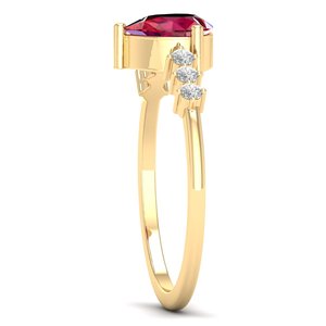 REYES Luxurious 925 Sterling Silver GRA Certified Moissanite <b>Rings</b> For Women <b>Dainty</b> Pear Cut 0.75 Carat Ruby Gemstone Jewelry - Product Image 3