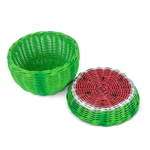 Hot Selling Watermelon Rattan <b>Storage</b> <b>Basket</b> Nursery Room Furniture Kids Room Organizer For Toys And Books Craft Wholesale - Product Image 2