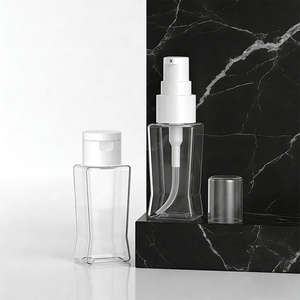 Vente en gros de flacons plats en plastique PET de 30 ml (1 oz) avec pompe pulvérisatrice pour les soins de la peau, les huiles capillaires, les lotions, emballage personnalisé (couleur personnalisée) - Product Image 1