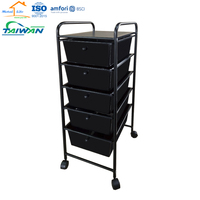 Chariot de rangement à 5 niveaux, fabriqué à Taïwan, organisateur multifonctionnel pour salon de beauté, maison, bureau