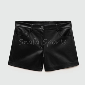Breathable Design Low MOQ Fully Customized Leather Short Professionally Manufactured Women Biker Short In Solid color - Product Image 5