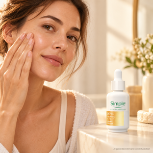 Siero Viso Simple <span class=keywords><strong>Glow</strong></span> <span class=keywords><strong>Plus</strong></span> con 10% di Vitamine C, E e F, 30 ml, Illuminante e Idratante per la Cura della Pelle - Product Image 2