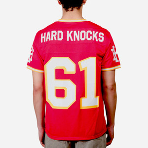 Camiseta Deportiva Personalizada de Fútbol Americano con Malla Roja, Uniforme de Equipo Transpirable de Poliéster para Hombre, Cuello en V, Etiqueta Privada OEM, Venta al Por Mayor, Hecho en EE. UU. - Product Image 5