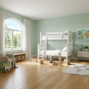 White Pine Twin Bunk <b>Bed</b> Solid Wood Platform Design <b>Space</b> <b>Saving</b> Bedroom Furniture Scandinavian Style - Product Image 5