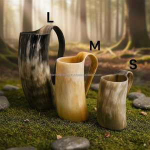 Taza para Beber Hecha a Mano de Cuerno de Búfalo de Primera Calidad |   Vajilla de Bar Estilo Rústico Medieval - Product Image 2