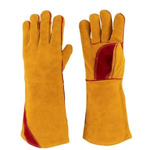 OEM Custom Logo Welding <b>Gloves</b> Heat Resistant Industrial Leather <b>Gloves</b> for Safety <b>Workwear</b> Suppliers - Product Image 1