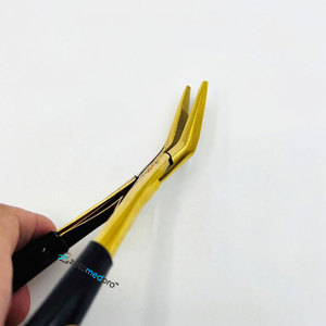 Custom Brand Name Gold Plasma Curved Surgical Grade Stainless Steel Professional Hair <b>Extension</b> Styling Pliers for <b>Micro</b> Nano - Product Image 4