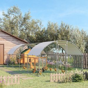 Grande Recinto per Polli Tipo H & A in Argento, Gabbia Esterna per Pollame con Copertura per Allevamento di Galline - Product Image 2
