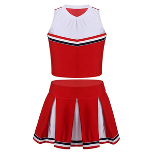 Uniformes de Animadoras Personalizados de Alta Calidad OEM, Talla Grande, Poliéster, Impresión por Transferencia de Calor, 280g, para Práctica de Baile Femenino - Product Image 2