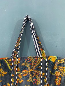 Sac fourre-tout en coton personnalisé pour femmes, motif vintage, multicolore, fermeture éclair durable, sac tendance, léger, sacs d'hiver et d'été - Product Image 3