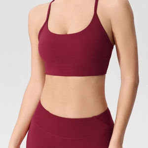 Soutien-gorge de sport respirant et écologique à compression, maintien moyen, coussinets amovibles, sexy, sans coutures, col en V, pour la gym et le fitness - Product Image 2