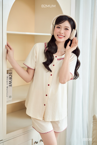 B2 MUM B898 ชุดคลุมท้องปักลายหมี ผ้าฝ้ายยืดหยุ่นสูง ระบายอากาศได้ดี กางเกงขาสั้น มีกระเป๋าซ่อน - Product Image 5