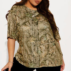 Camiseta Oversize de Camuflaje para Mujer al por Mayor, Ajuste Holgado, Estilo Urbano, Jersey Casual de Fútbol Americano, Ropa Personalizada, Venta al por Mayor OEM - Product Image 5