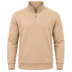 Suéter de Punto con Cierre de Cremallera para Hombre WARPRO INDUSTRY 2026, Cuello Alto, Manga Larga, Corte Regular, Color Sólido, Casual, Otoño Invierno - Product Image 1