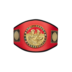 Ceinture de championnat rouge personnalisée avec emblème doré, ceinture de lutte édition collector, titre sportif de haute qualité - Product Image 1