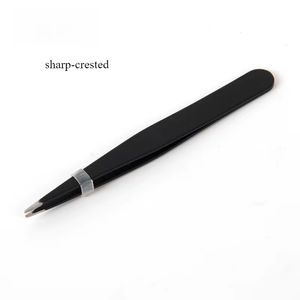 Kit de Pinzas para Pestañas de Acero Inoxidable Negro, Pinzas Inclinadas con Punta Puntiaguda, Juego de Pinzas Multifunción para Pestañas - Product Image 5