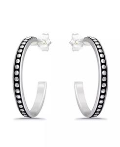 Orecchini a cerchio semicircolari con perline ossidate |   Macy's - Product Image 2