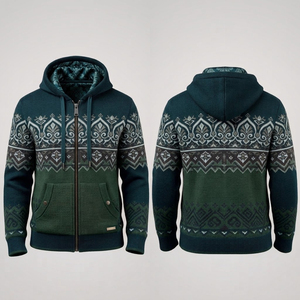 Sweat à capuche tricoté thermique épais 450 GSM, coupe ample à épaules tombantes, couleur unie, unisexe, pour homme, directement de l'usine - Product Image 1