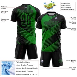 Uniformes de Fútbol Personalizados al por Mayor OEM, Uniformes de Fútbol Sublimados Transpirables para Equipos Juveniles y Masculinos, Conjunto de Camiseta Verde y Blanca - Product Image 6