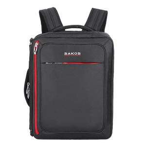 Leather Strap Shockproof Laptop Compartment Zipper SAKOS Versatile Unisex Striped <b>Waterproof</b> <b>School</b> <b>Backpack</b> 20L Detachable - Product Image 6
