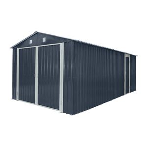 Garage in Metallo 3x6m con Doppie Porte e Ingresso Laterale, Altezza Massima 2,4m TMG MS1020B - Product Image 1