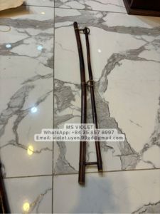 Custom Durable Eco-Friendly Bamboo Textile Hanger 6 <b>Hooks</b> Vintage Style Self-Adhesive Installation Vietnam Gallery Display - Product Image 3