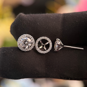 Round Cut <b>Diamond</b> Stud Earrings 1.50ct Each 2pcs D VS1 IGI Certified 14K White Gold Fine Jewelry - Product Image 5